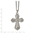 Stainless Steel Polished with Crystal 24 inch Cross Necklace