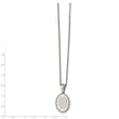 Stainless Steel Polished Mother of Pearl Laser cut Mary 22 inch Necklace