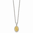 Stainless Steel Polished Yellow IP-plated Laser Cut Mary 22 inch Necklace