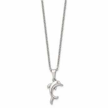 Stainless Steel Polished 22 inch Dolphin Necklace