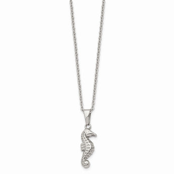 Stainless Steel Polished 22 inch Seahorse Necklace