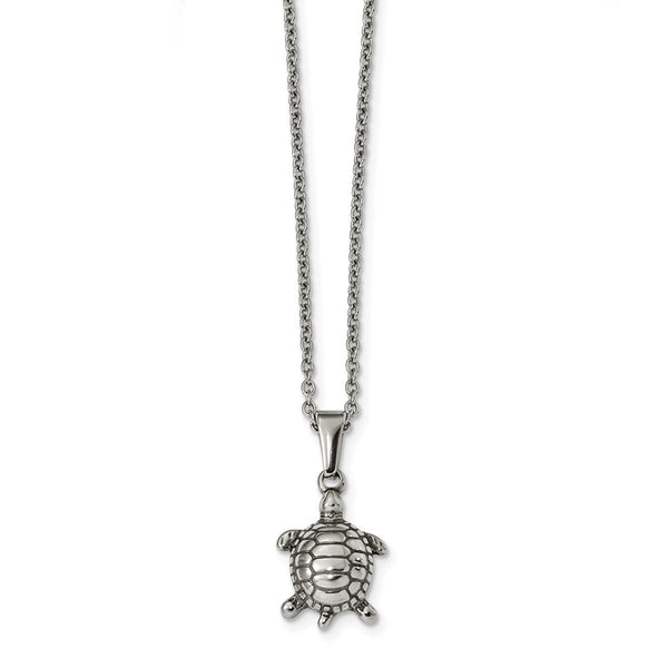 Stainless Steel Polished 22 inch Turtle Necklace