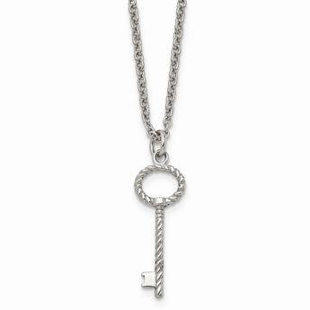 Stainless Steel Polished Key 22 inch Necklace