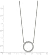 Stainless Steel Polished with CZ Circle with 2.5in ext. 17in Necklace