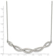 Stainless Steel Polished Twisted Bar 18 inch w/2in ext. Necklace