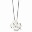 Stainless Steel Polished Four Leaf Clover 18in. Necklace