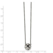 Stainless Steel Polished Love Knot 16 in w/2in ext Necklace