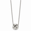 Stainless Steel Polished Love Knot 16 in w/2in ext Necklace
