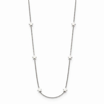 Stainless Steel Polished Stars 35 inch Necklace