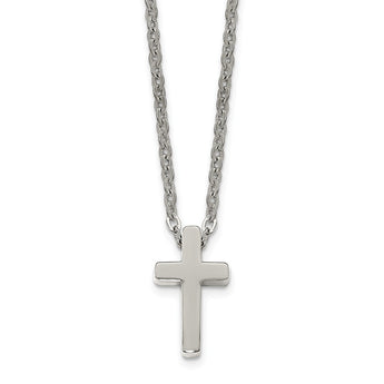 Stainless Steel Polished Cross 16inch Necklace