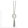 Stainless Steel Polished Angel Dangle 20 inch Necklace