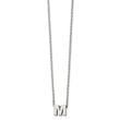 Stainless Steel Polished letter M w/ 2in ext. 18in Necklace
