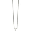 Stainless Steel Polished letter T w/ 2in ext. 18in Necklace