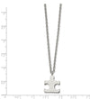 Stainless Steel Polished Puzzle Piece 18 inch Necklace