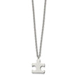 Stainless Steel Polished Puzzle Piece 18 inch Necklace