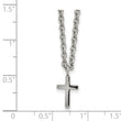 Stainless Steel Polished 11mm Cross 18 inch Necklace