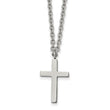 Stainless Steel Polished 20mm Cross 18 inch Necklace