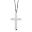 Stainless Steel Polished Cross 18 inch Necklace