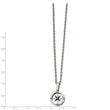 Stainless Steel Polished Black IP-plated Moveable Compass 20in Necklace