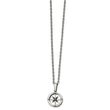 Stainless Steel Polished Black IP-plated Moveable Compass 20in Necklace