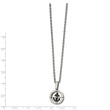 Stainless Steel Polished Black IP Moveable Compass w/Anchor 20in Necklace