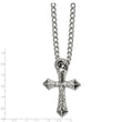 Stainless Steel Antiqued and Polished Cross Slide 24in Necklace