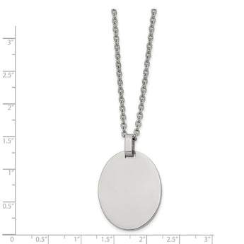 Stainless Steel Polished Oval 22in Necklace