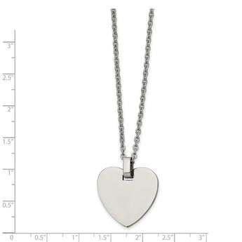 Stainless Steel Polished Heart 20in Necklace