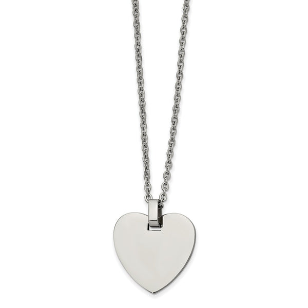 Stainless Steel Polished Heart 20in Necklace