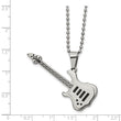 Stainless Steel Polished with Enamel Guitar 24in Necklace