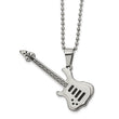 Stainless Steel Polished with Enamel Guitar 24in Necklace