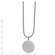 Stainless Steel Polished Flower Cut-out Small Circle 18in Necklace