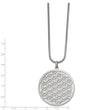 Stainless Steel Polished Flower Cut-out Large Circle 20in Necklace