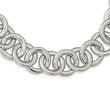 Stainless Steel Polished Circle Link 17 inch Necklace