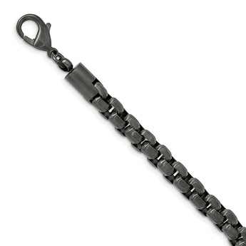 Stainless Steel Polished Gun Metal IP-plated Box Chain 24in Necklace