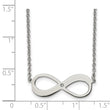 Stainless Steel Polished w/CZ Infinity Symbol w/ 2in ext. Necklace
