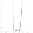 Stainless Steel Polished with CZ LOVE w/1 in ext. 17.5in Necklace