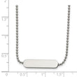Stainless Steel Polished ID Bar 16 inch w/1 inch ext. Necklace
