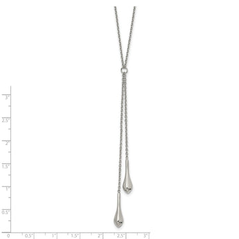 Stainless Steel Polished with 3.5 inch Dangle Necklace