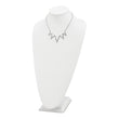 Stainless Steel Polished w/Preciosa Crystal V shape w/1.25in ext Necklace