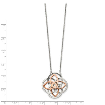 Stainless Steel Polished 3D Knot 16inw/2in ext Necklace