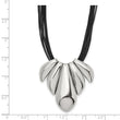 Stainless Steel Polished MultiStrand 17 inch w/2 ext. Wax Cord Necklace