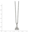 Stainless Steel Polished with Preciosa Crystal 16in w/1in ext Necklace