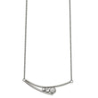 Stainless Steel Polished w/Preciosa Crystal w/2in ext. 16in Necklace