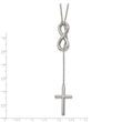 Stainless Steel Polished Cross/Infinity Adjustable up to 25in Slipon Neckla