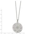 Stainless Steel Polished Cut-out Flower Circle 22in Necklace