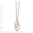 Stainless Steel Polished Rose IP-plated 16in w/2in ext Necklace