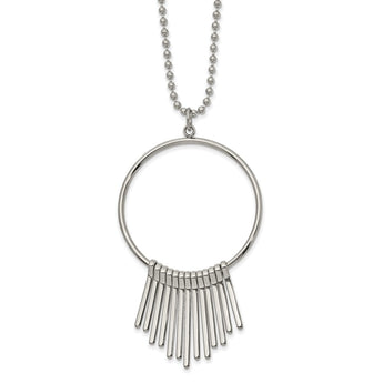 Stainless Steel Polished Circle 22in Necklace