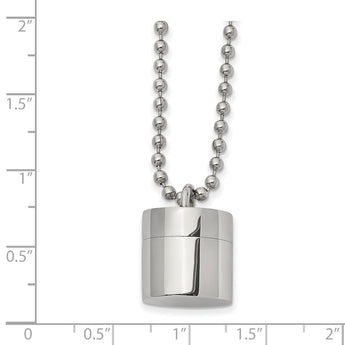 Stainless Steel Polished Capsule that Opens 22 inch Necklace