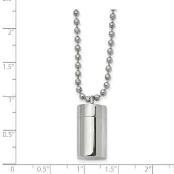 Stainless Steel Polished Capsule that Opens 22 inch Necklace